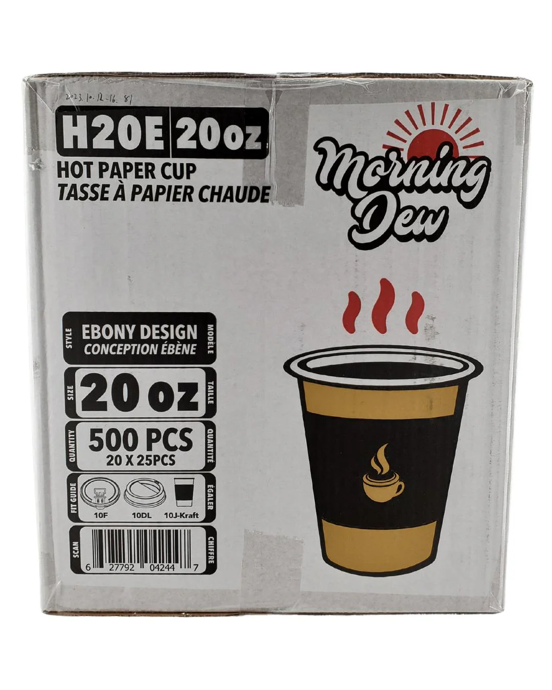 Morning Dew - 20 oz Hot Paper Cups - Ebony Print - H20E - Image 11