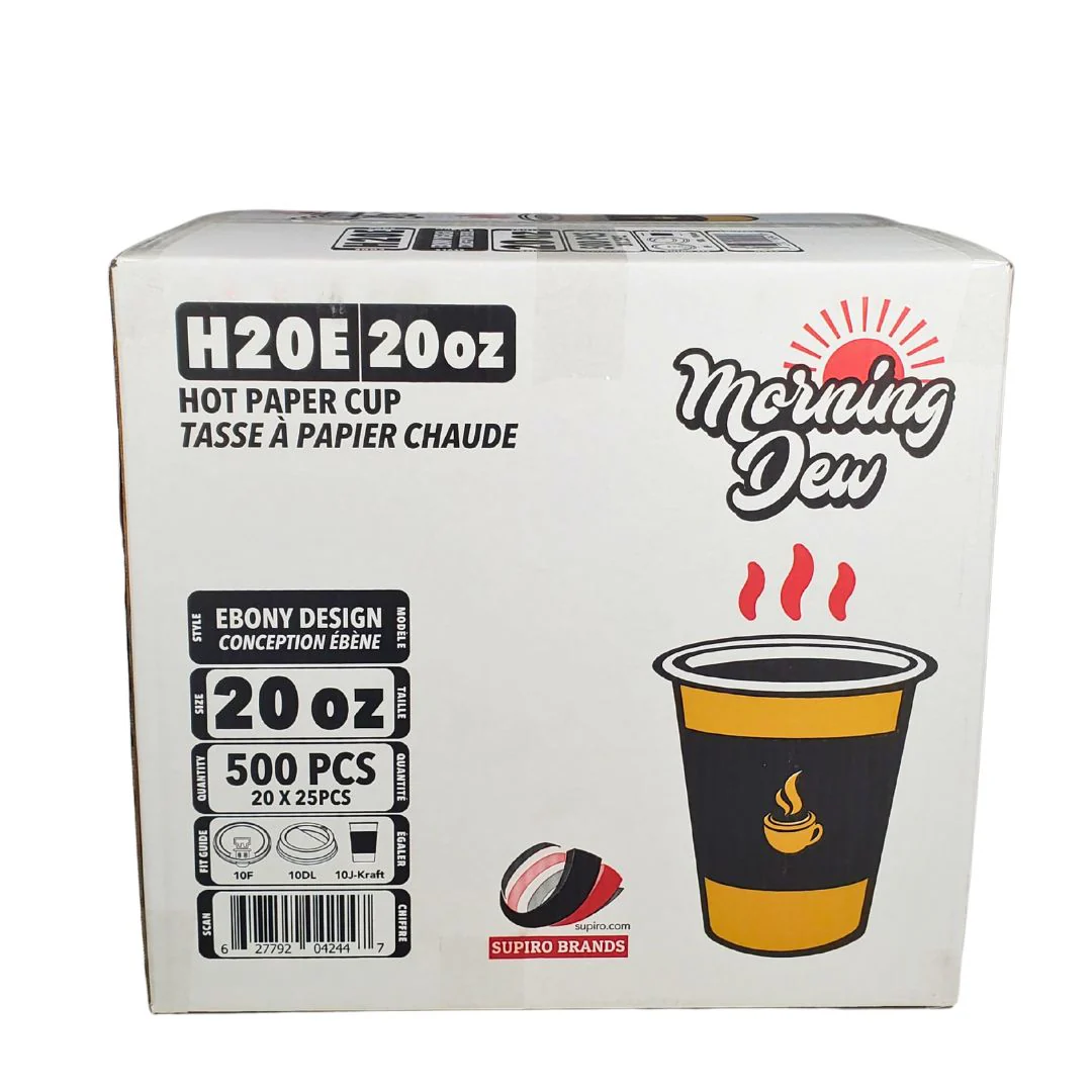 Morning Dew - 20 oz Hot Paper Cups - Ebony Print - H20E - Image 7