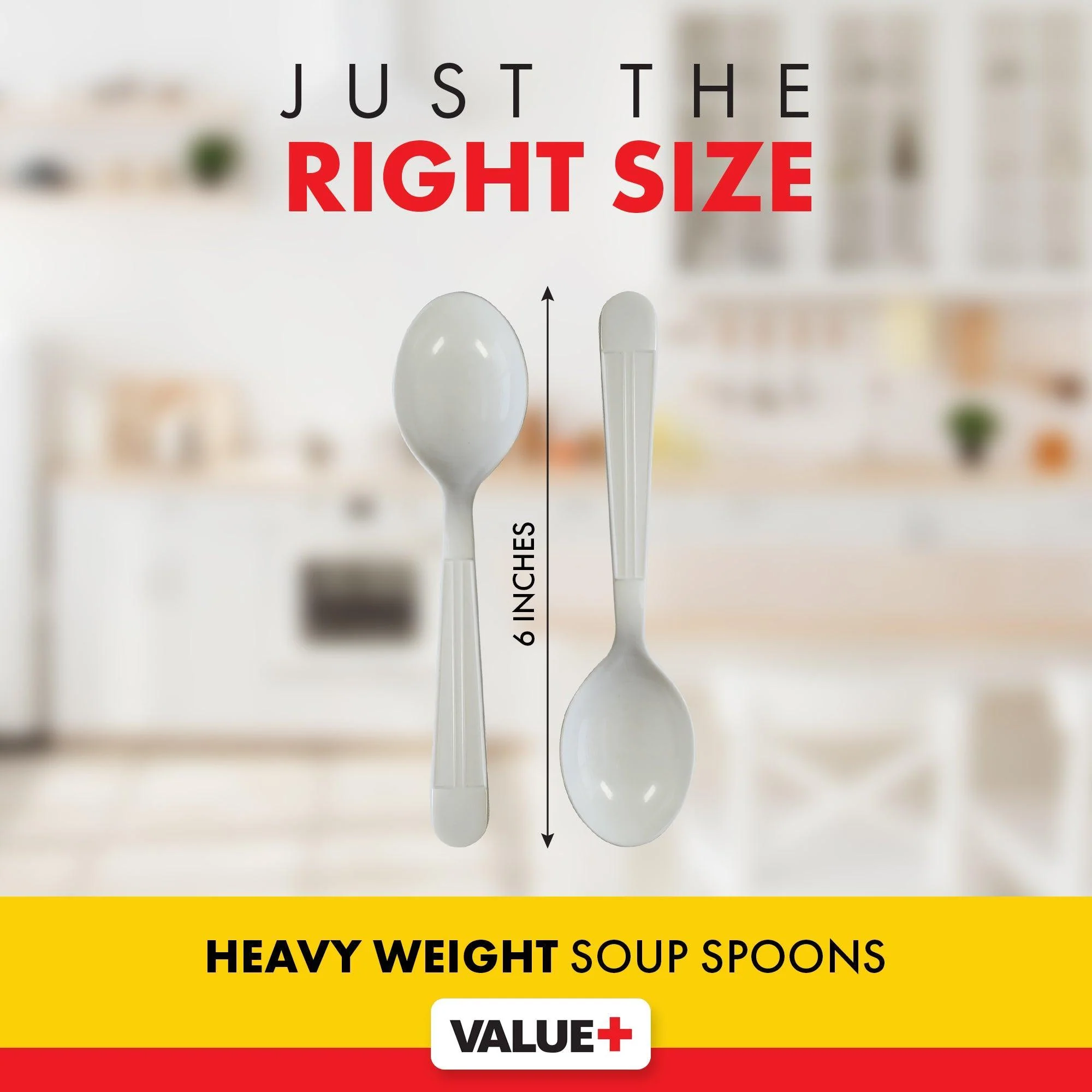 Value+ - Heavy - Plastic Soup Spoons - White - Ind. Wrapped - WP2004 - Image 4