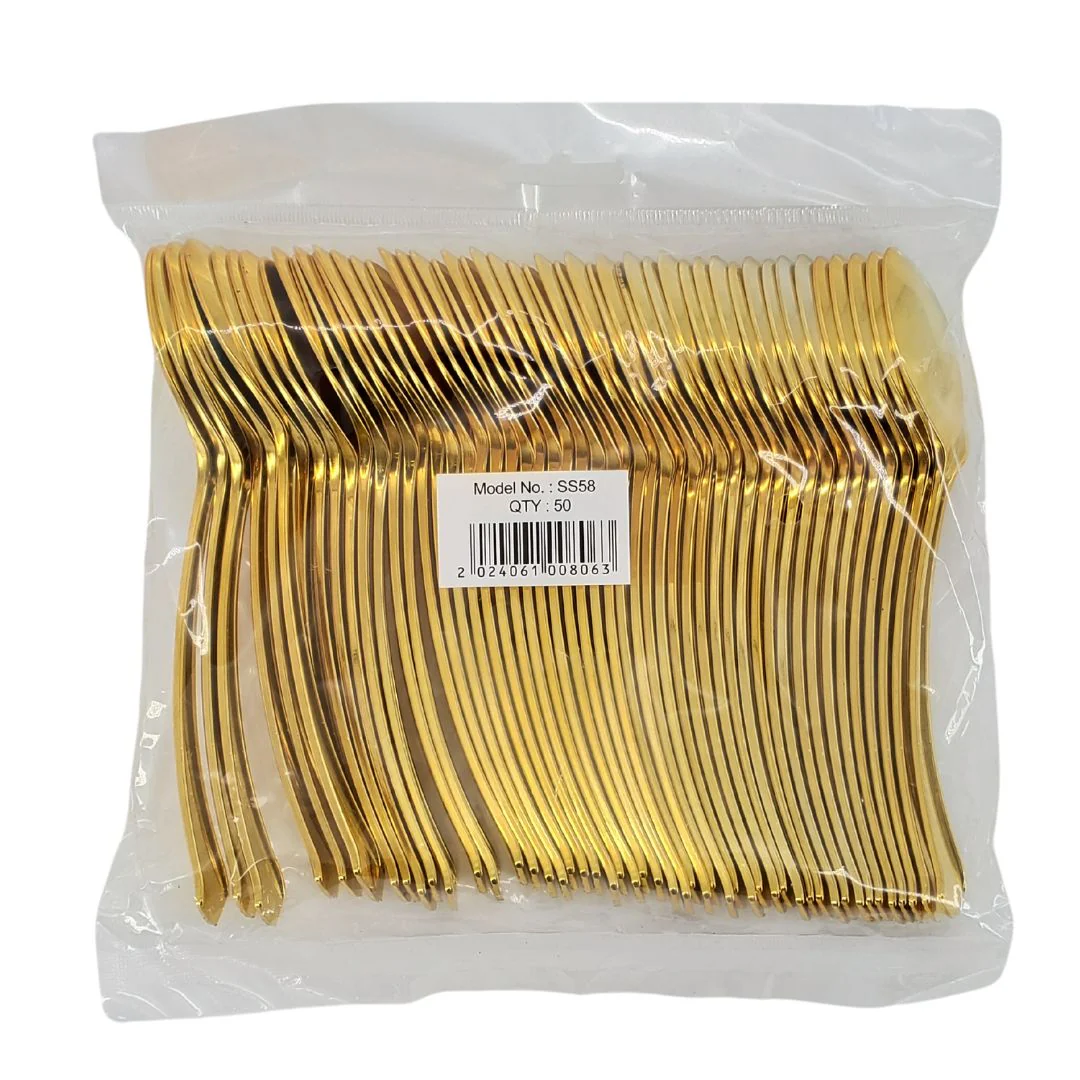 Plastic Soup Spoon - Gold - 18.9x3.9cm - SS58 - Image 2