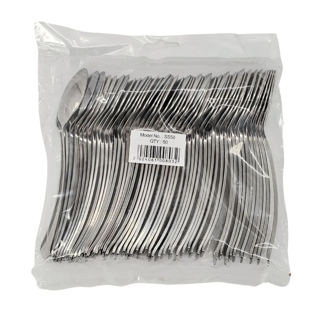 Plastic Soup Spoon - Silver - 18.9x3.9cm - SS58 - Image 2