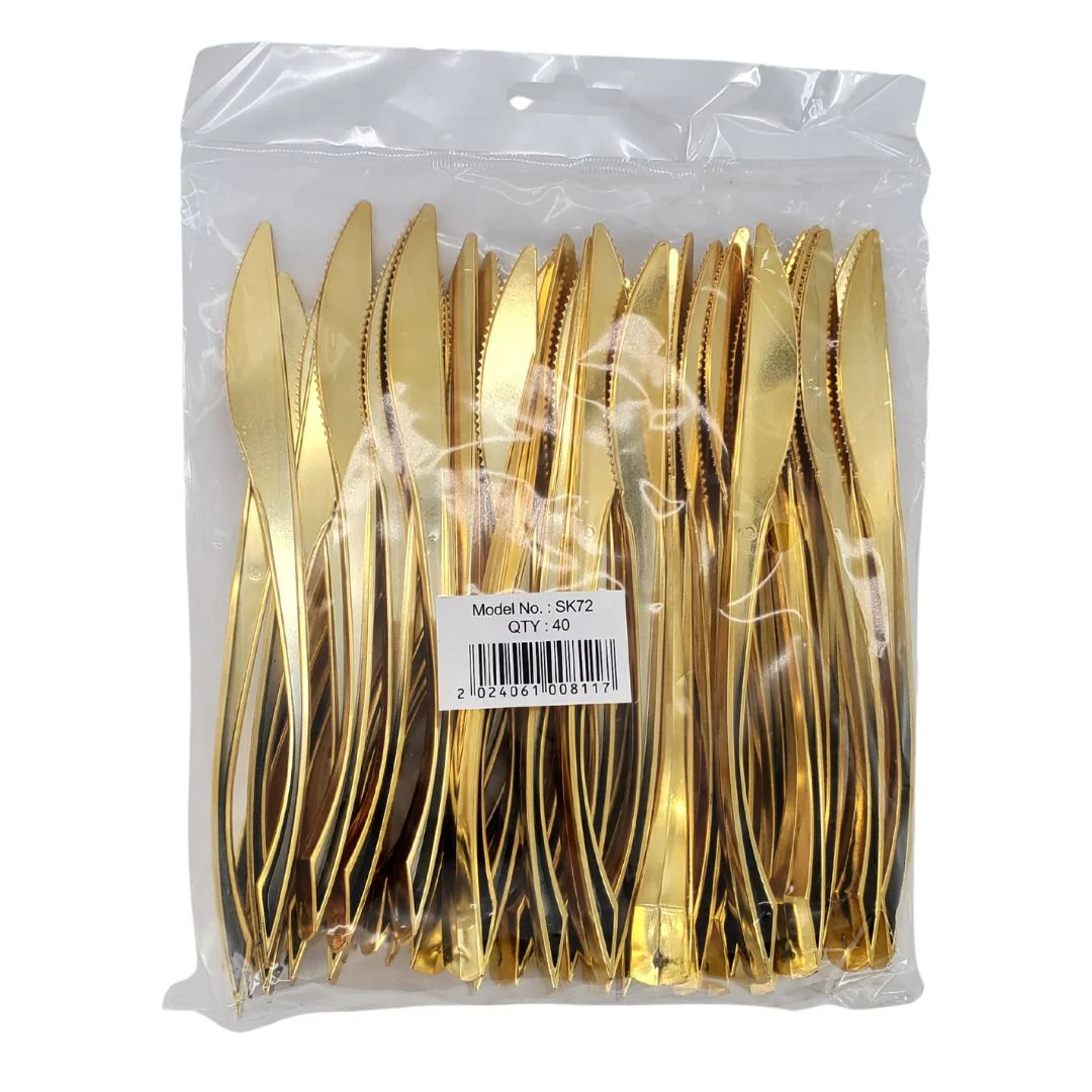 Plastic Knife - Gold - 20.4cm - SK72 - Image 2