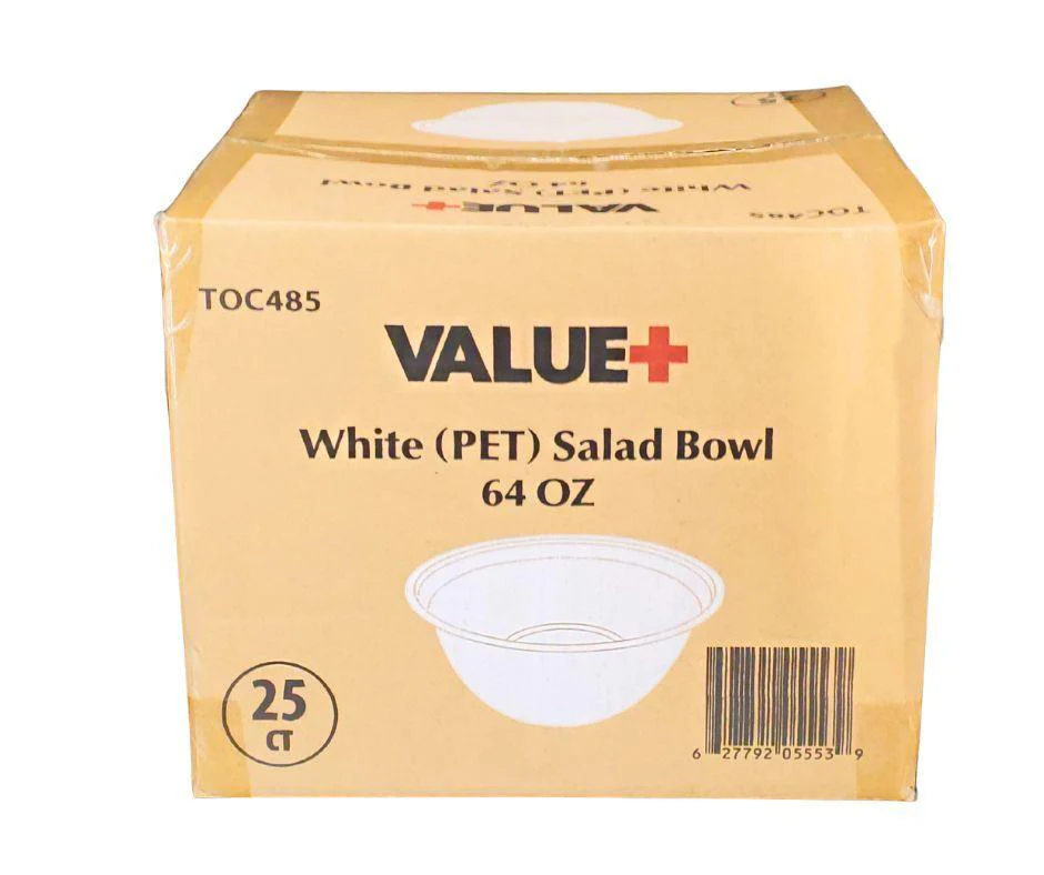 Value+ - 64oz Salad Bowl - PET - White - Image 4